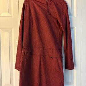 Red Long-Sleeve Pullover Dress